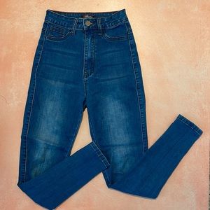 Vella Jean Fashion Nova High Waisted Medium Wash Stretch Skinny Jeans - Size 0